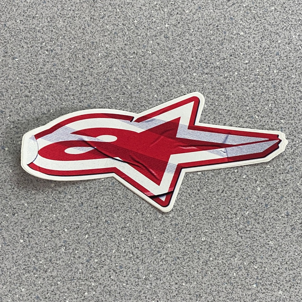 Alpinestars Red and White Sticker DECAL